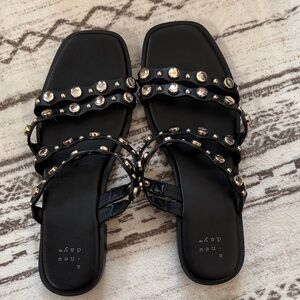 Black Studded Women's Sandals